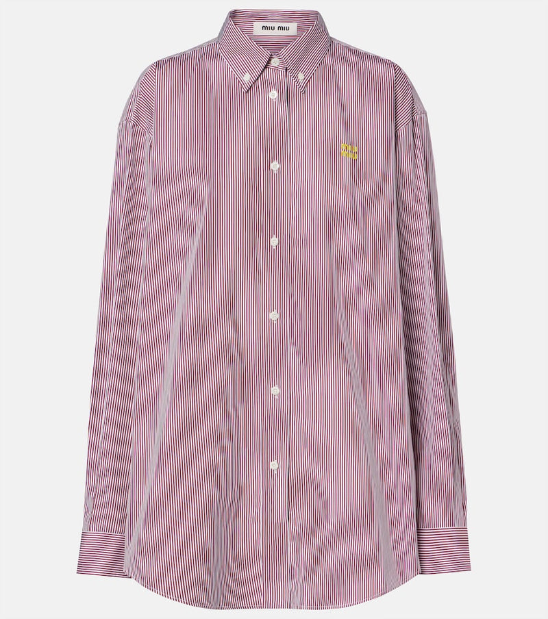 Miu Miu Striped oversized cotton shirt