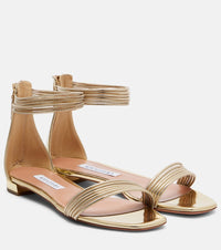 Aquazzura Sway mirrored leather sandals