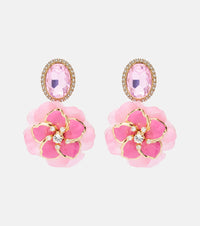 Dolce & Gabbana Embellished floral clip-on earrings