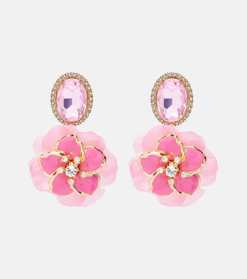 Dolce & Gabbana Embellished floral clip-on earrings