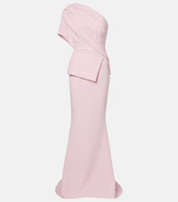 Safiyaa Elyna one-shoulder crepe gown