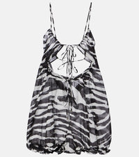 The Attico Zebra-print cotton muslin romper