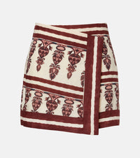 Johanna Ortiz Printed linen wrap skirt