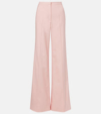 Costarellos Pleated wool-blend wide-leg pants