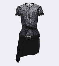 The Attico Belted lace minidress