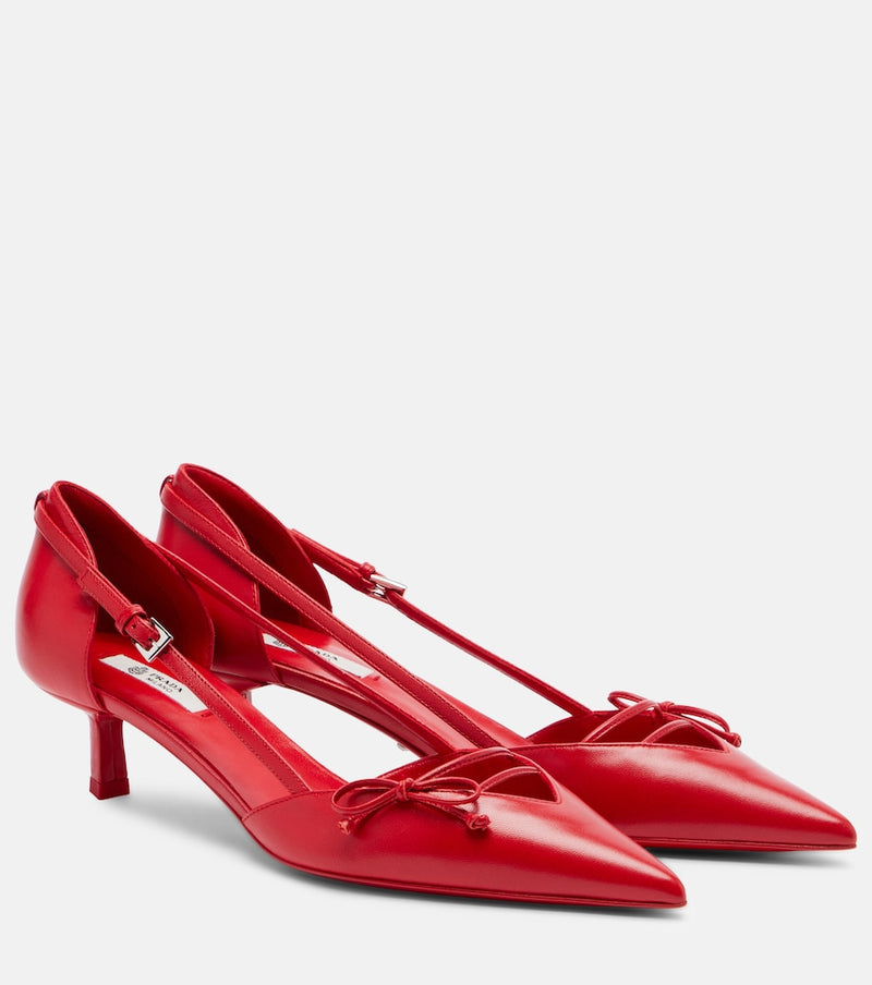 Prada Bow-detail leather pumps