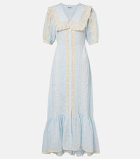 Rixo Edina embroidered cotton midi dress