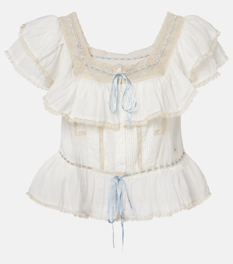 Rixo Melisa embroidered cotton blouse