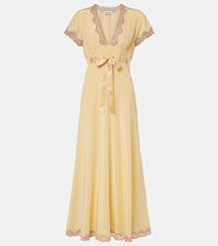 Rixo Marlice lace-trimmed silk maxi dress