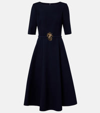 Oscar de la Renta Belted wool-blend midi dress
