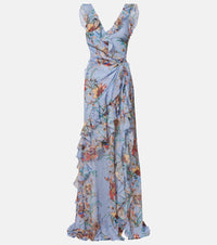 Etro Printed ruffled maxi dress