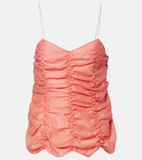 Khaite Inara ruched scalloped top