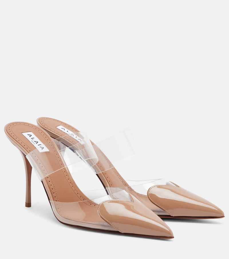Alaia Le Cour patent leather and PU mules