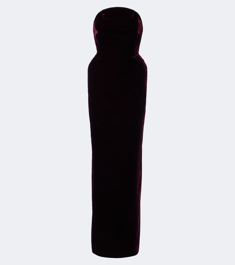 Mugler Velvet bustier gown