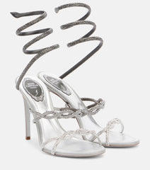 Rene Caovilla Cleo embellished satin sandals