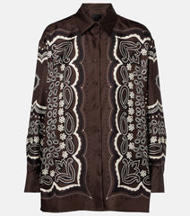 Nili Lotan Alfie printed silk twill shirt