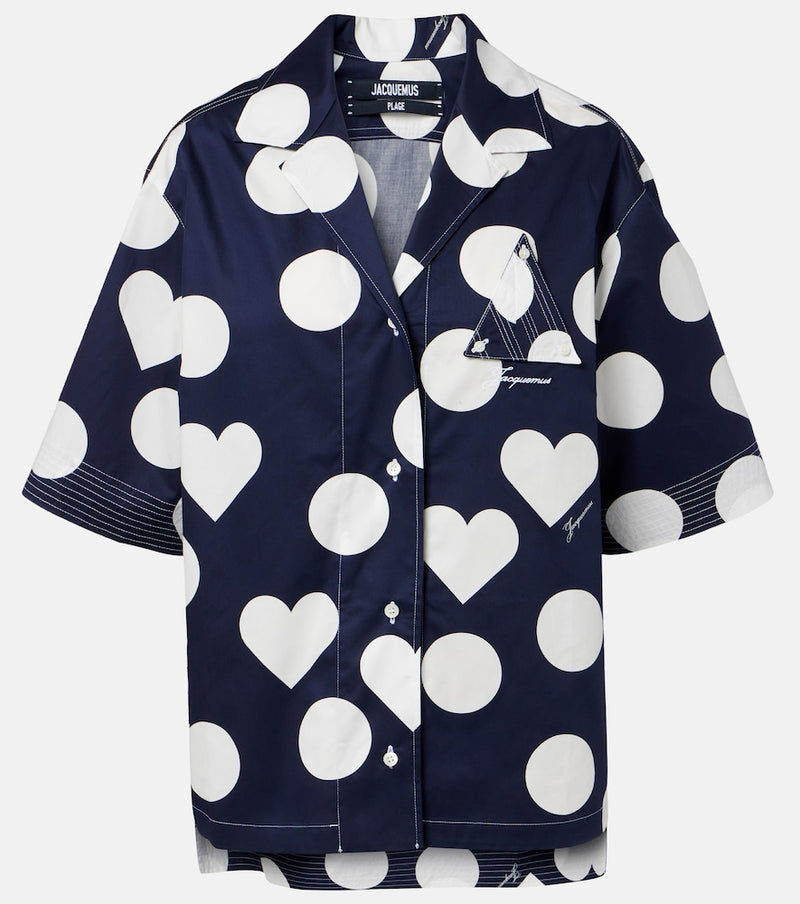Jacquemus Marin polka-dot cotton poplin shirt