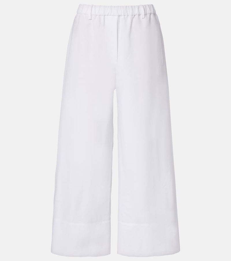 Brunello Cucinelli Linen and cotton wide-leg pants
