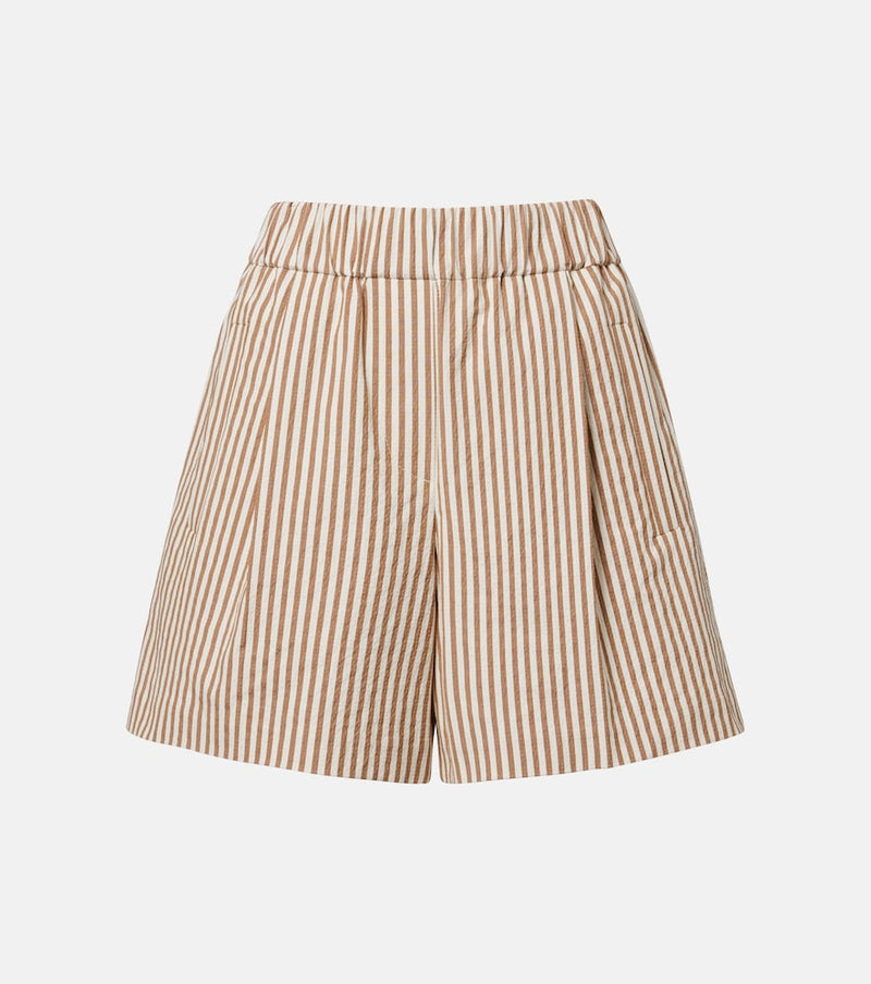 Brunello Cucinelli Striped cotton-blend shorts