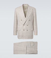 Brunello Cucinelli Prince of Wales linen-blend suit