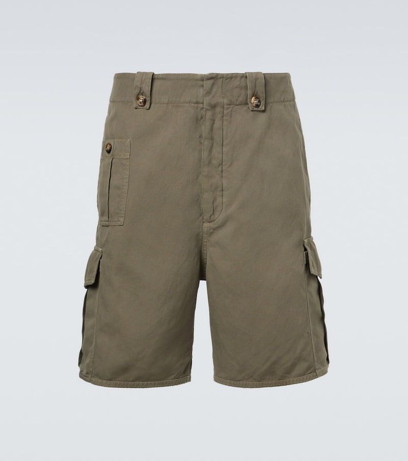 Brunello Cucinelli Cotton and linen cargo shorts