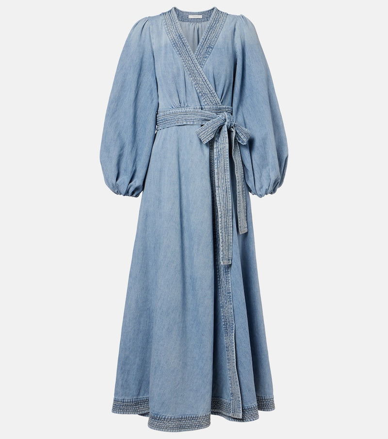 Zimmermann Indra denim wrap dress