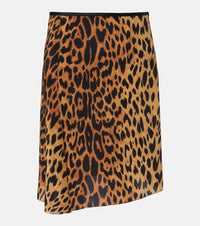 Gucci Leopard-print silk midi skirt