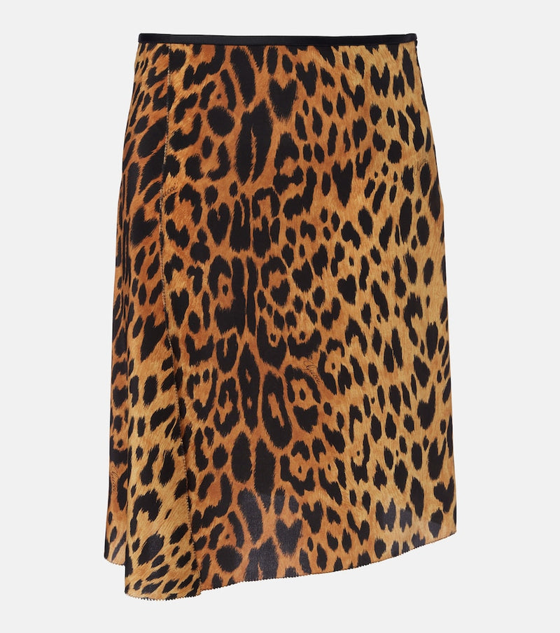 Gucci Leopard-print silk midi skirt