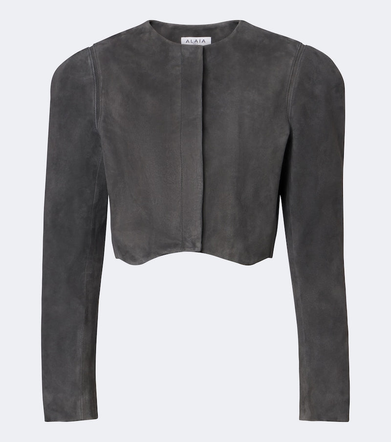 Alaia Cropped suede jacket