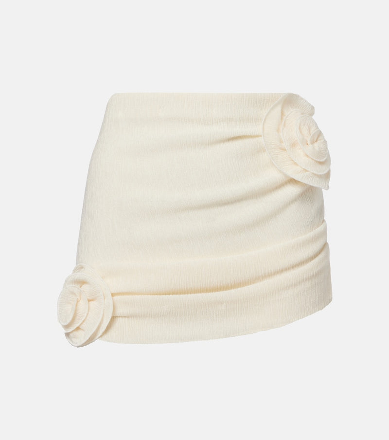 Magda Butrym Floral-applique crepe miniskirt