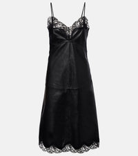 Magda Butrym Lace-trimmed leather midi dress