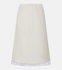 Magda Butrym Lace-trimmed silk-blend midi skirt