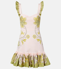 La DoubleJ Gingerbread printed cotton-blend minidress