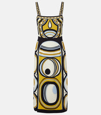 La DoubleJ Buy Me A Martini printed satin midi dress