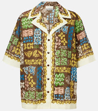 Alemais Minnie printed cotton bowling shirt
