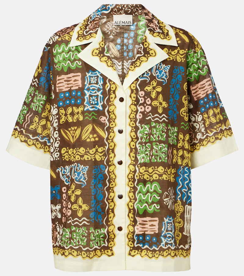 Alemais Minnie printed cotton bowling shirt