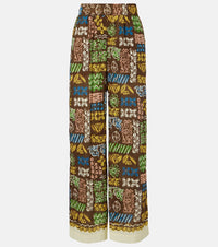 Alemais Minnie printed cotton wide-leg pants