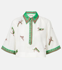 Alemais Wanda embroidered linen shirt