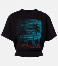 Balenciaga Logo cropped cotton jersey T-shirt