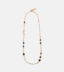 Saint Laurent Cassandre embellished chain necklace