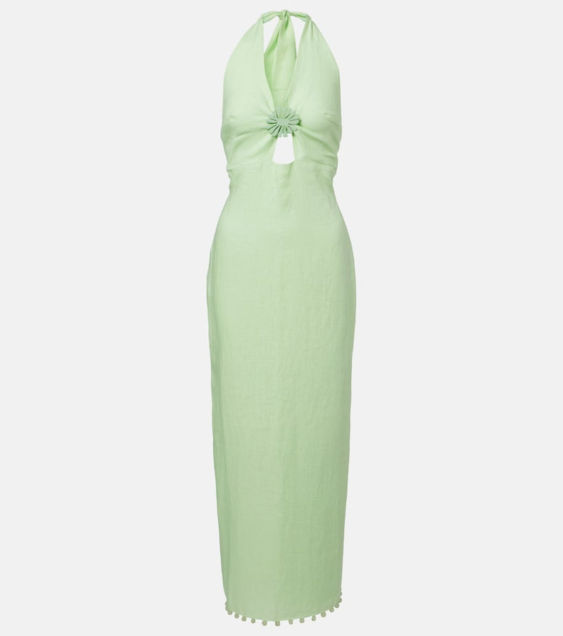 Cala de la Cruz Orly halterneck linen midi dress