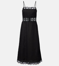 Staud Amalina lace-trimmed linen midi dress