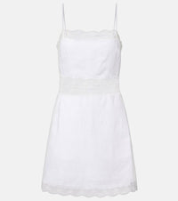 Staud Amalina lace-trimmed linen minidress