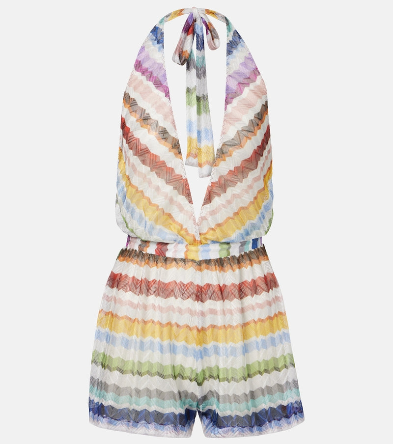 Missoni Zigzag halterneck romper in Multicolor