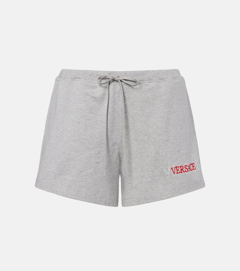 Versace Logo cotton jersey shorts