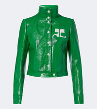 Courreges Logo vinyl cropped jacket