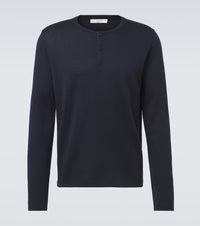 The Row Ayan cashmere and silk Henley shirt