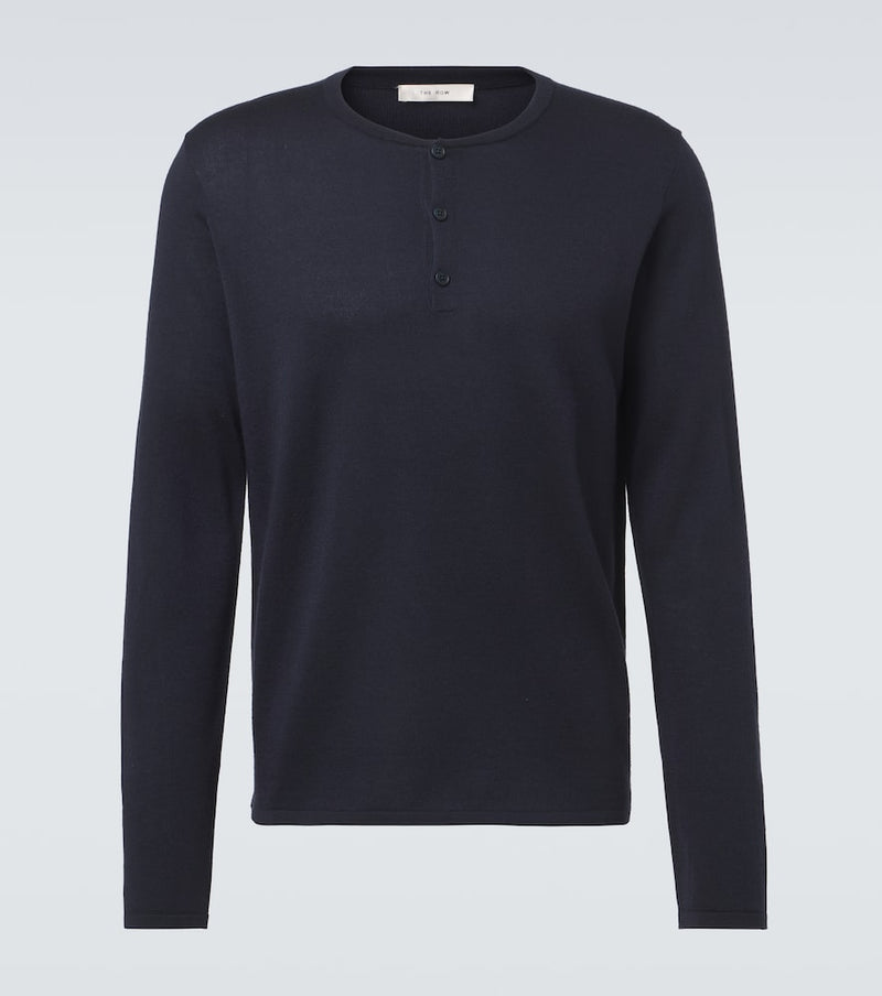 The Row Ayan cashmere and silk Henley shirt