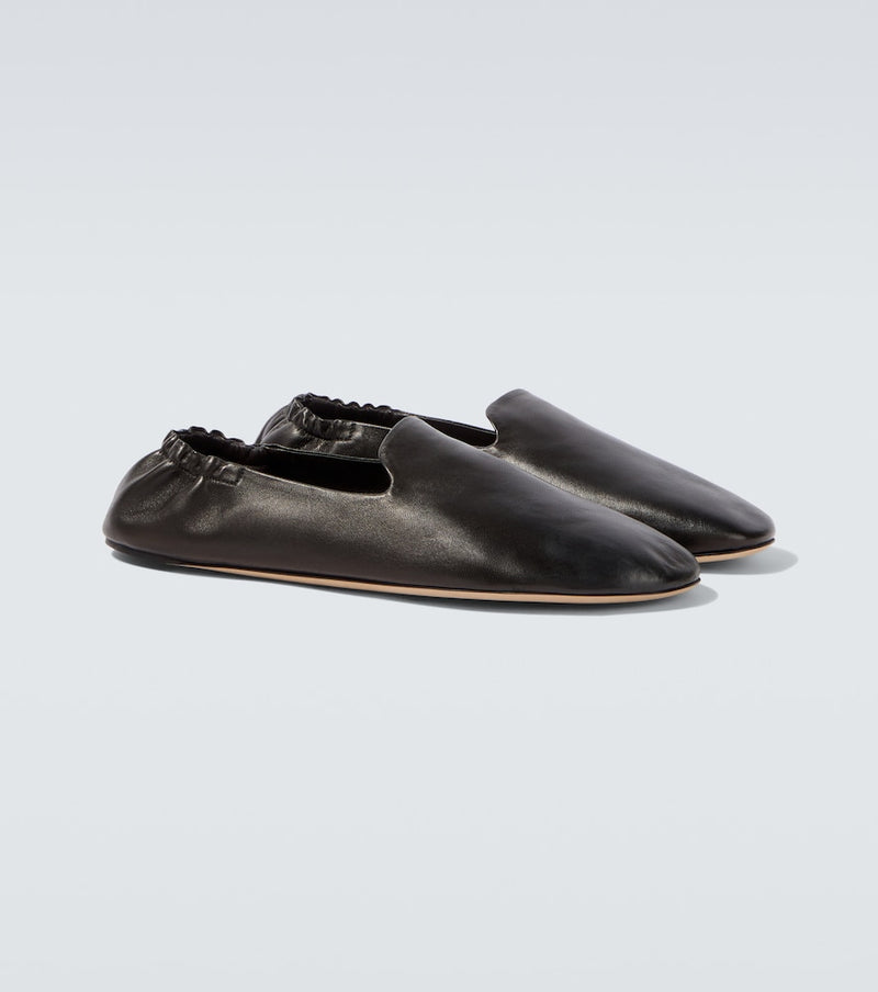 The Row Casa leather slip-on shoes