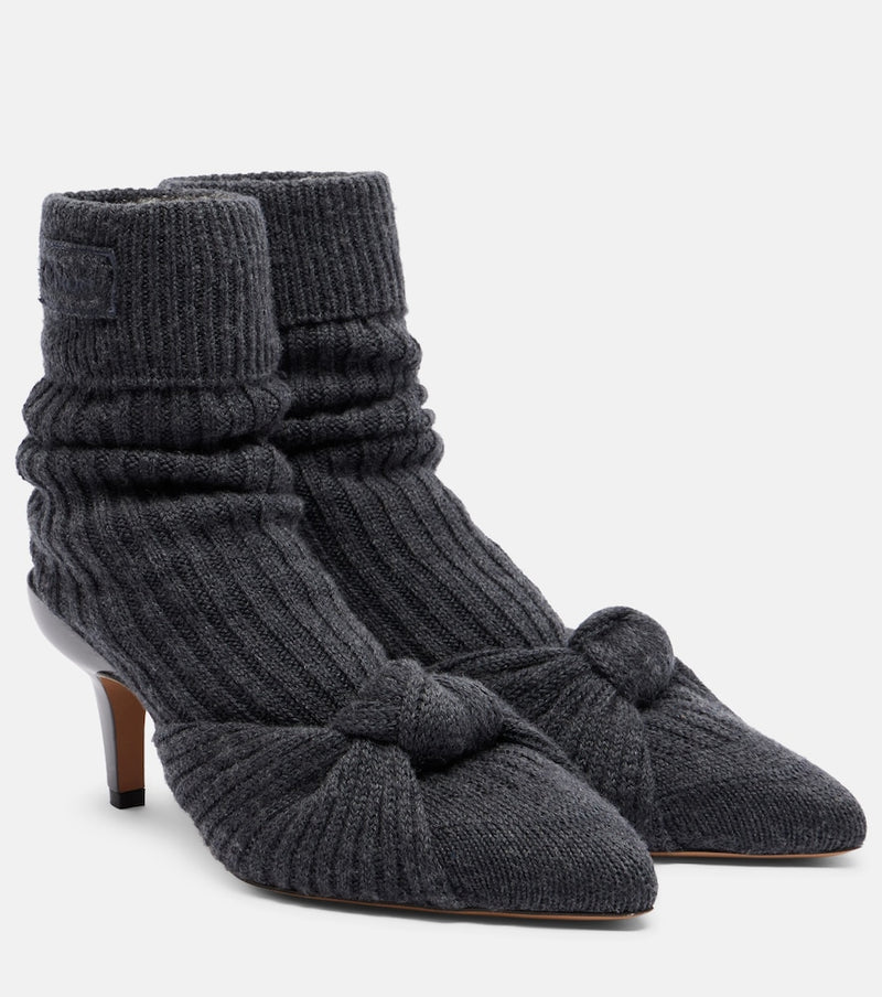 Chloe Ribbed-knit sock boots